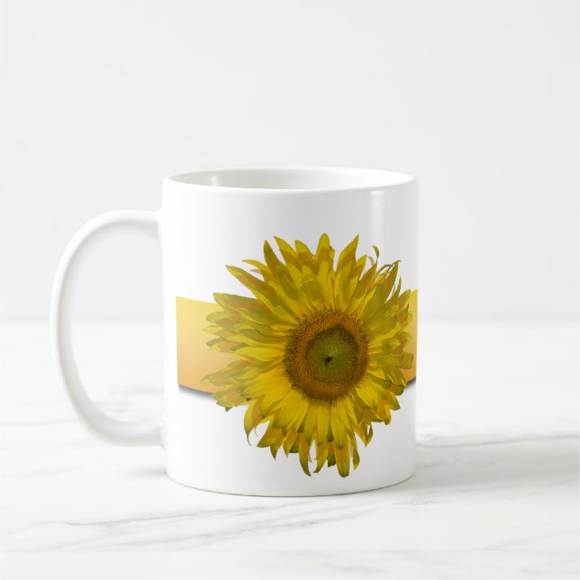 Mug Mariage de bande de tournesol jaune (Gauche)