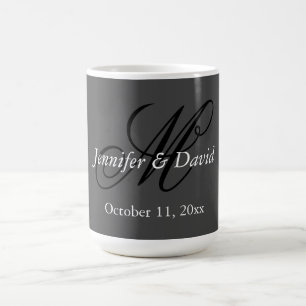 Mug Mariage de monogramme de calligraphie attirant