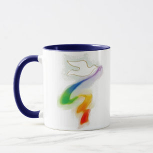 Mug Mariage Dove avec ruban arc-en-ciel