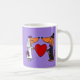 Mug Mariage drôle de jeunes mariés de chiots de teckel