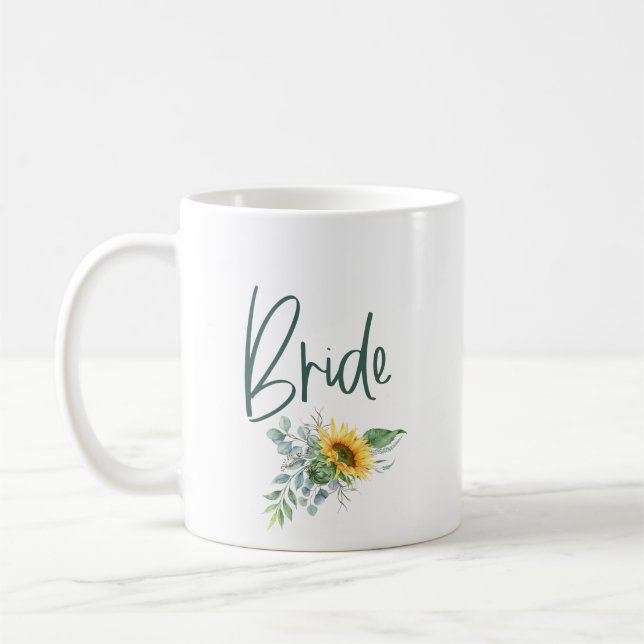 Mug Mariage Eucalyptus de tournesol de mariée (Gauche)