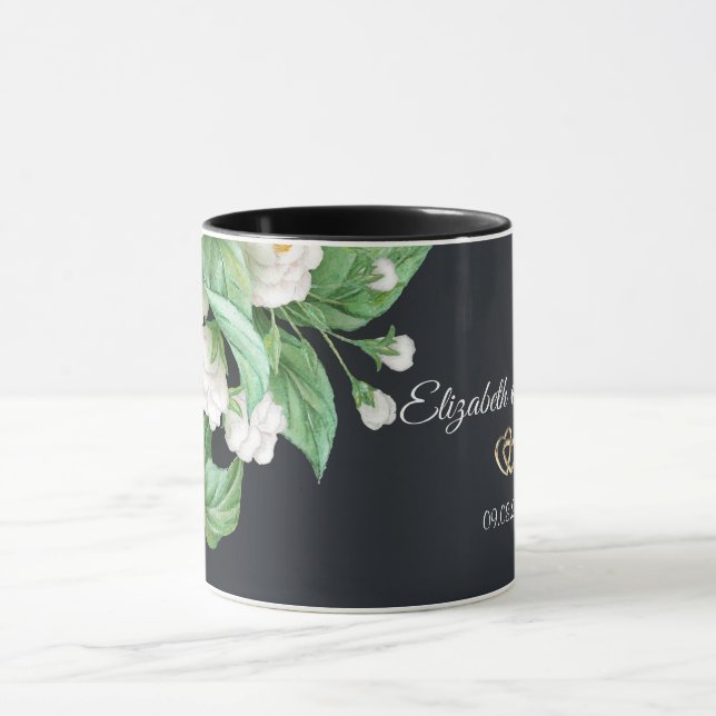 Mug Mariage Fleurs Blanches (Centre)
