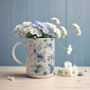 Mug Mariage Floral bleu et lavande