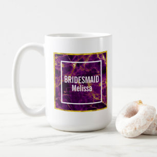 Mug Mariage moderne violet et or marbre Abstrait