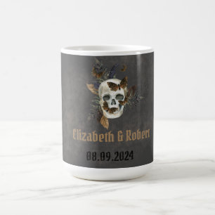 Mug Mariage Papillons Crâne Floral Gothique