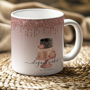 Mug Mariage Parties scintillant de gâteau  Rose Gold B