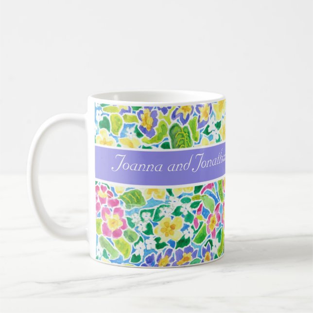 Mug Mariage personnalisable, Primroses de ressort (Gauche)