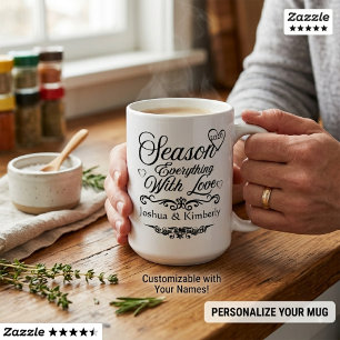 Mug Mariage personnalisé "Assaisonner Tout Avec Amour"