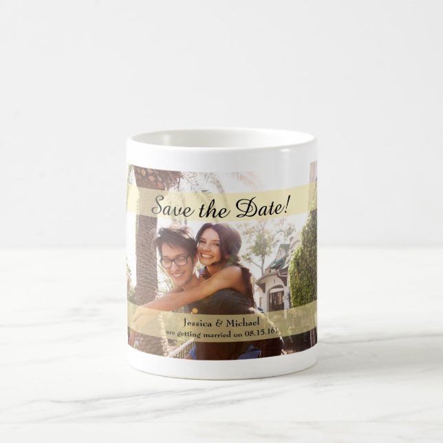 Mug Mariage photo personnalisé Enregistrer la date (Centre)