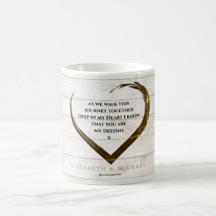 Mug Mariage Rustique Simple Coeur Love Citation
