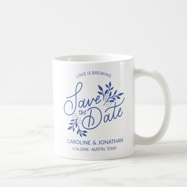 Mug Mariage Sauvegarder la date L'amour est de brasser (Droite)