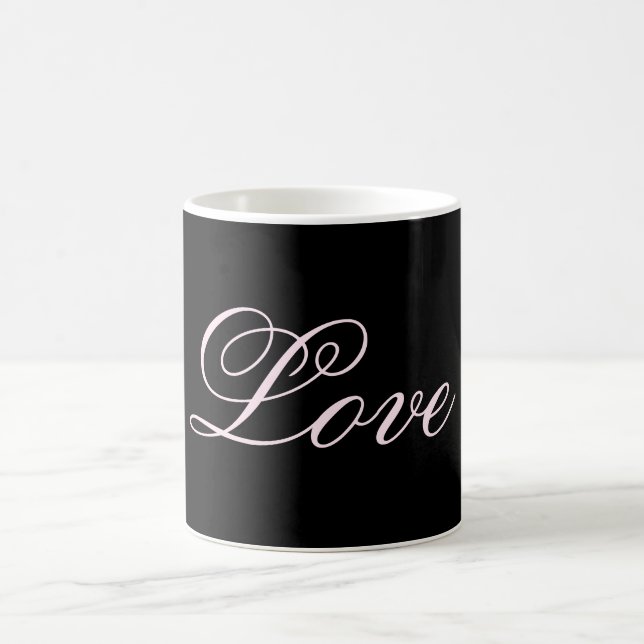 Mug Mariage tendance Love Calligraphie Script noir (Centre)