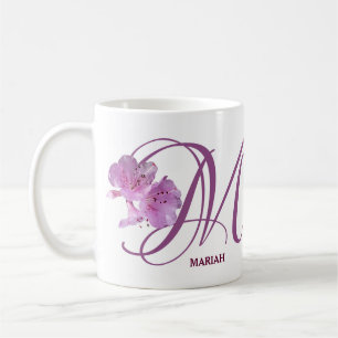 Mug Mariah nom personnalisable rose fleurs boho