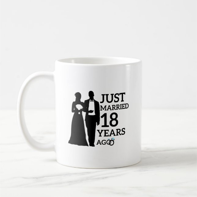 Mug Marié Il Y A 18 Ans, Couple Du 18E Anniversaire (Gauche)
