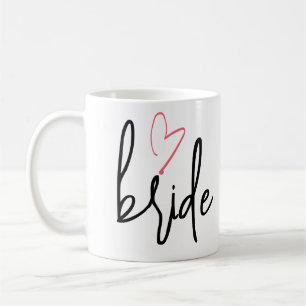 Mug Mariée de script avec mariage rose vif