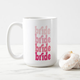 Mug Mariée mignonne rétro rose, personnalisé avec le n