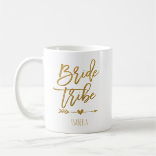 Mug Mariée tribu fausse feuille d'or cadeau de demoise