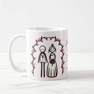 Mug Mariés en forme de bonhomme personnalisés pour mar
