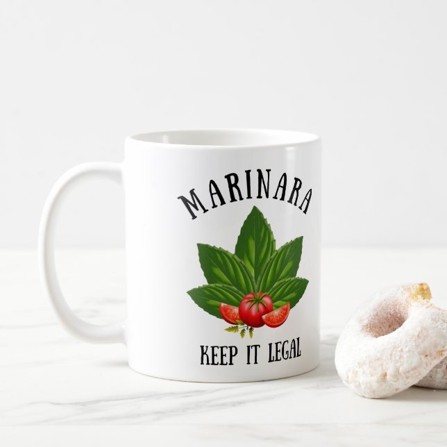 Mug Marinara Gardez-le légal Basil Tomates Feuilles (Avec donut)
