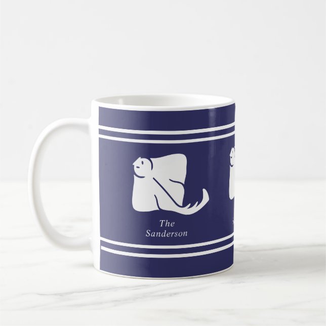 Mug Marine Bleu Côtier Nautique Stingray Manta Ray Por (Gauche)