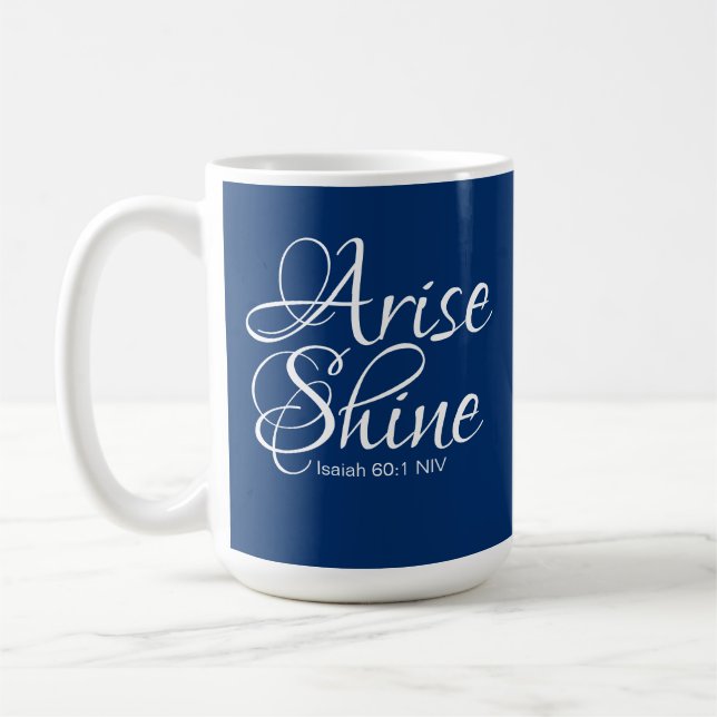 Mug Marine Bleu lever et brillant Inspirationnel matin (Gauche)
