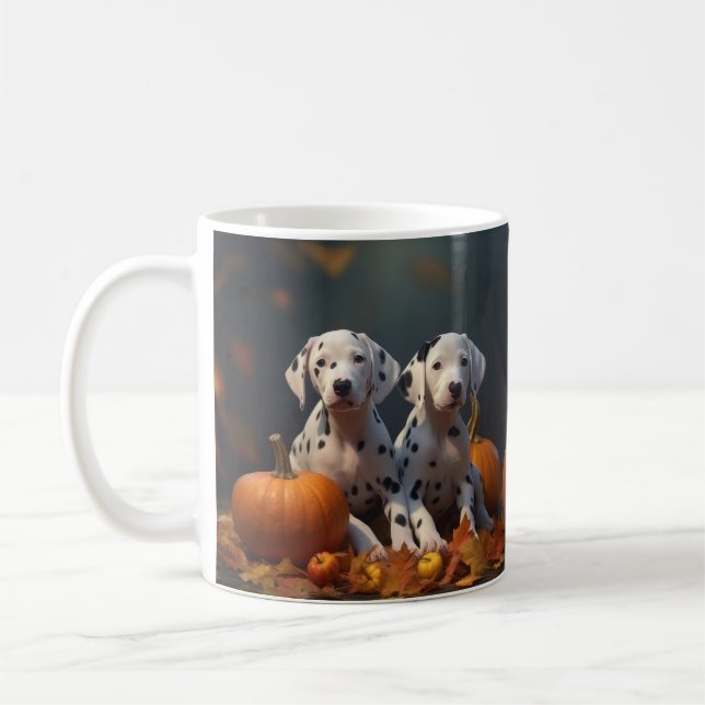 Mug Marionnette dalmate Automne Citrouille délice (Gauche)