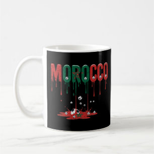 Mug Maroc Football Soccer Drapeau qui dégouline