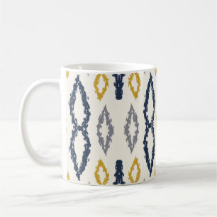 Mug Marocain Ikat Bleu Jaune Blanc Motif
