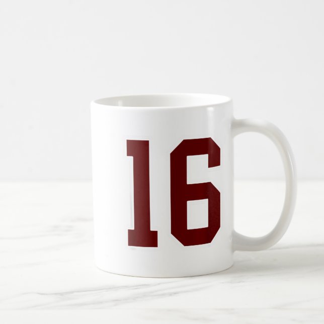 Mug Maroon And White Number 16 Jersey Player Uniform # (Droite)