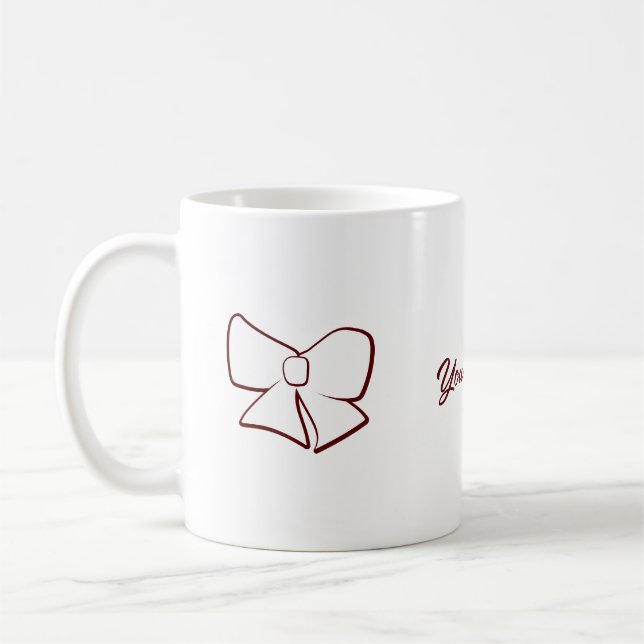Mug Maroon Ribbon Nom esthétique. (Gauche)