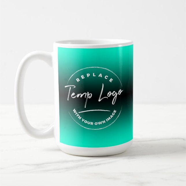 Mug Marque avec votre logo d'entreprise Turquoise Ombr (Gauche)