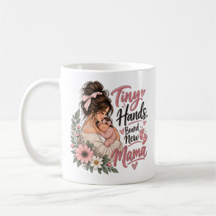Mug Marque Tiny Hands Maman toute neuve Fleur Aquarell