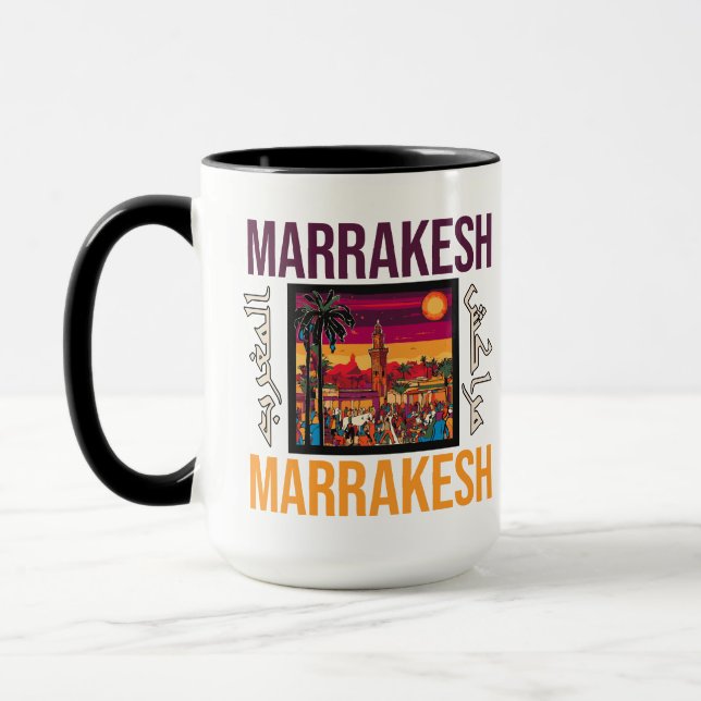 Mug Marrakech Maroc souk Tourisme Voyage Souvenir (Gauche)