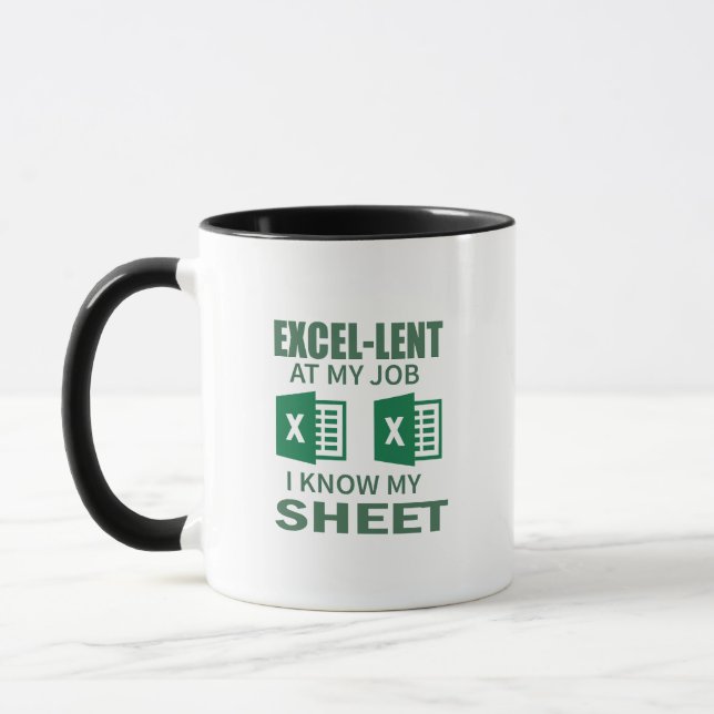 Mug marrant Excel feuille feuille de café pour comptab (Gauche)