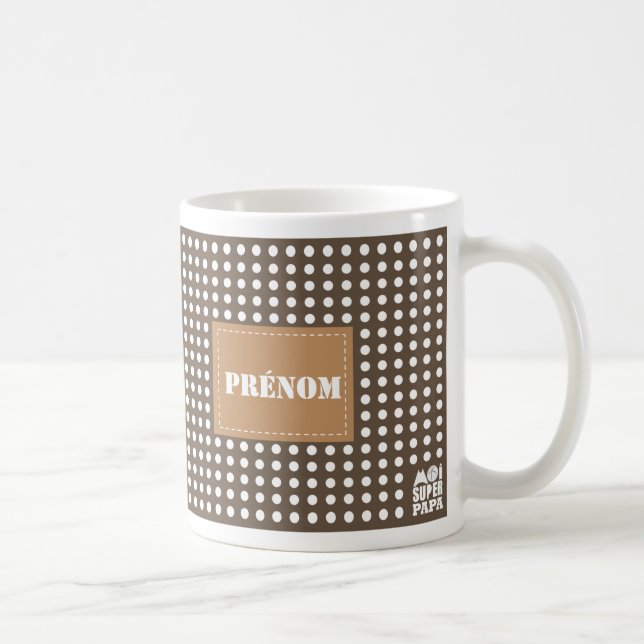 Mug marron à personnaliser - Moi Super Papa (Droite)