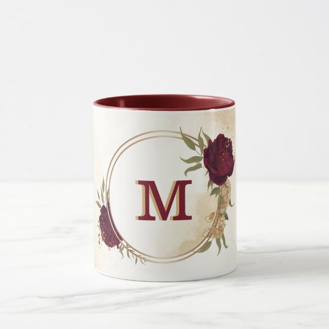 Mug Marron vert beige or botanique (Centre)