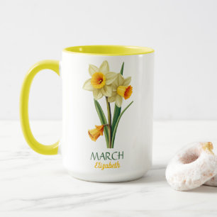 Mug Mars Anniversaire Daffodique Fleur de naissance pe