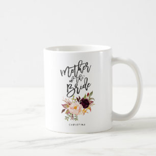 Mug Marsala bordeaux Mère florale de la mariée