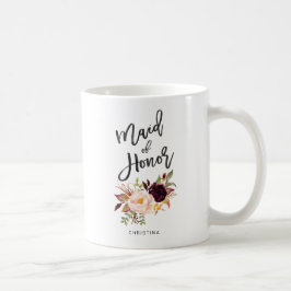 Mug Marsala bordeaux servante florale honorée