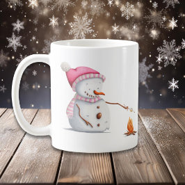 Mug Marshmallows à la torréfaction des motoneiges rose