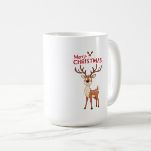 Mug Mascotte de renne mignon avec le texte 'J'aime Noë