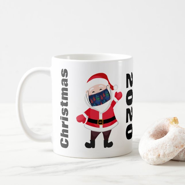 Mug Masque de visage de Noël 2020 à Père Noël (Avec donut)