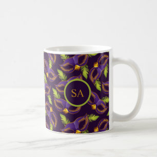 Mug Masque Mardi Gras Gold Vert violet personnalisé