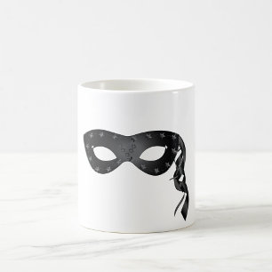 Mug Masque noir élégant avec dentelle florale