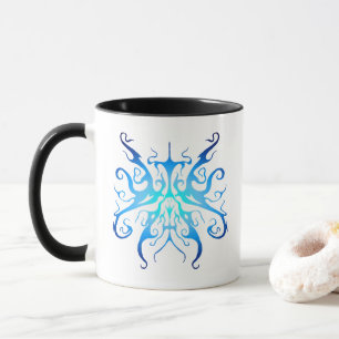 Mug Masque Tribal Bleu Élégant Design Abstrait