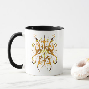 Mug Masque Tribal Doré Élégant Design Abstrait