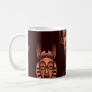 Mug Masques africains ethniques, arrière - plans noirs