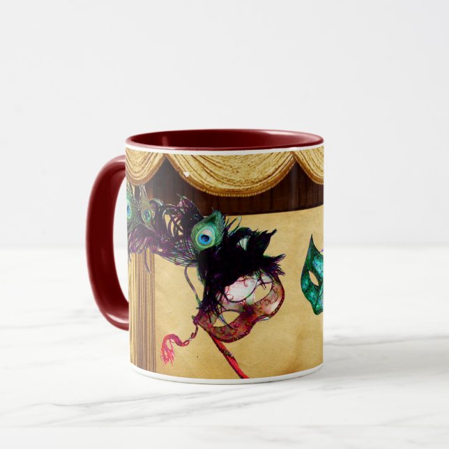 Mug MASQUES DE MASQUERADE DU MARDI GRAS Théâtre Scène (Devant gauche)