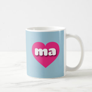 Mug Massachusetts coeur rose chaud - I love ma