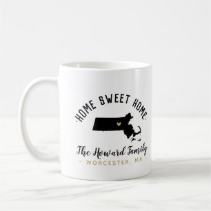 Mug Massachusetts Home Sweet Home Famille Monogramme M